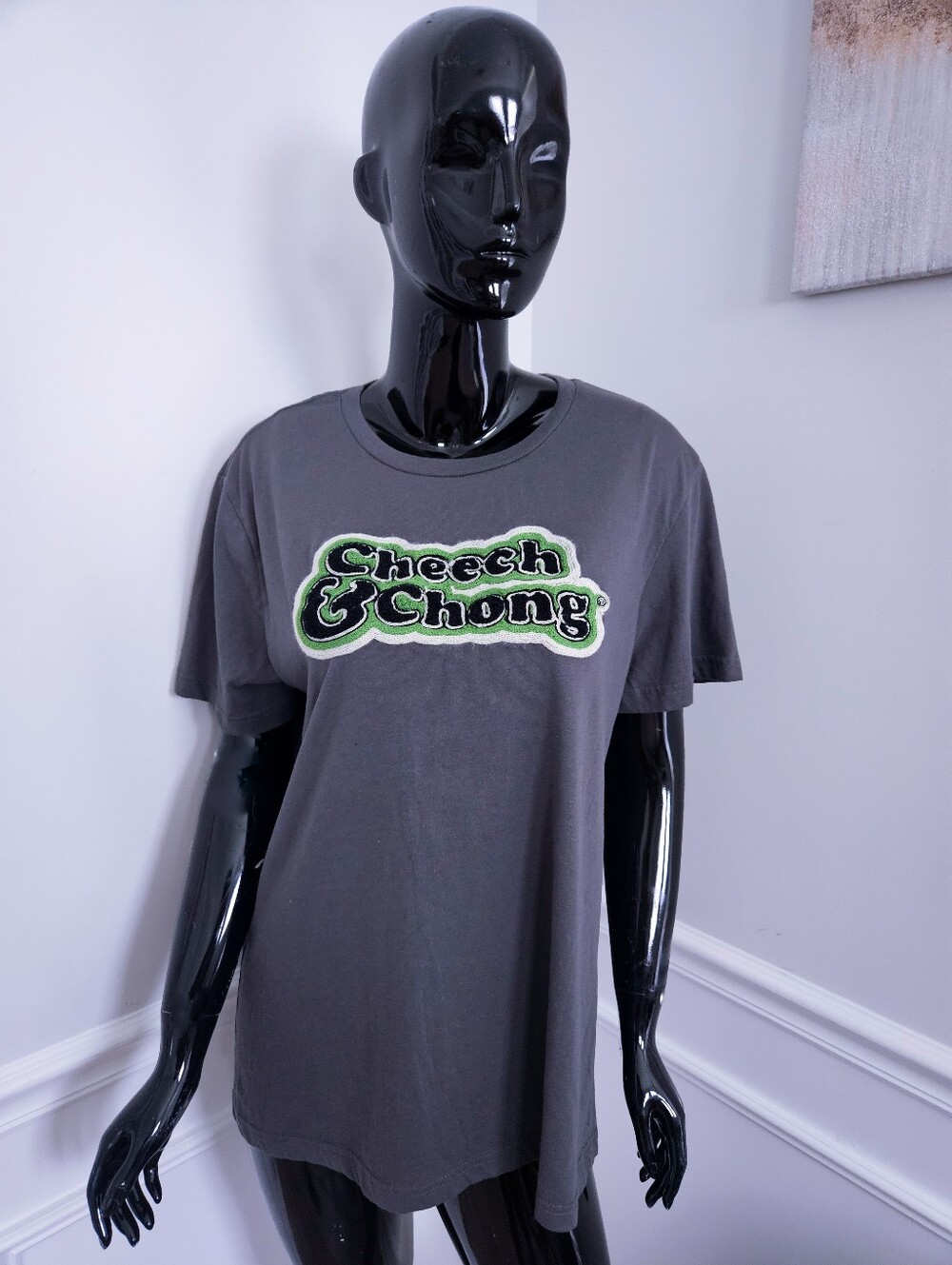 Cheech & Chong Graphic Tee - Charcoal with Green Logo